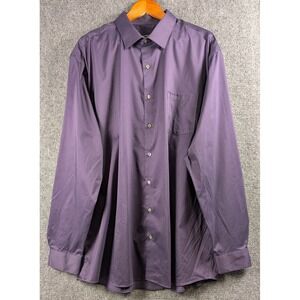 Van Heusen UltraWrinkle Free Tall Fit Men's Purple Dress Shirt 18.5 37/38